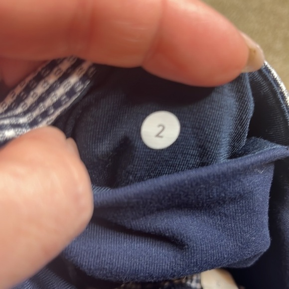 Lululemon Wunder Under Crop Leggings Inkwell Gingham Navy White Leggings - Picture 9 of 9
